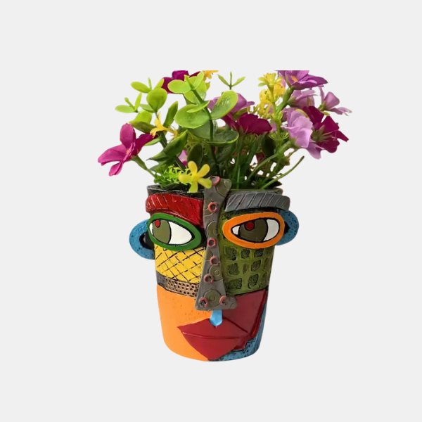 Moderne Abstracte Gezichtsplanter Artistiek Ontwerp voor Stijlvolle Planten-Pots-DeWoonVallei-DeWoonVallei