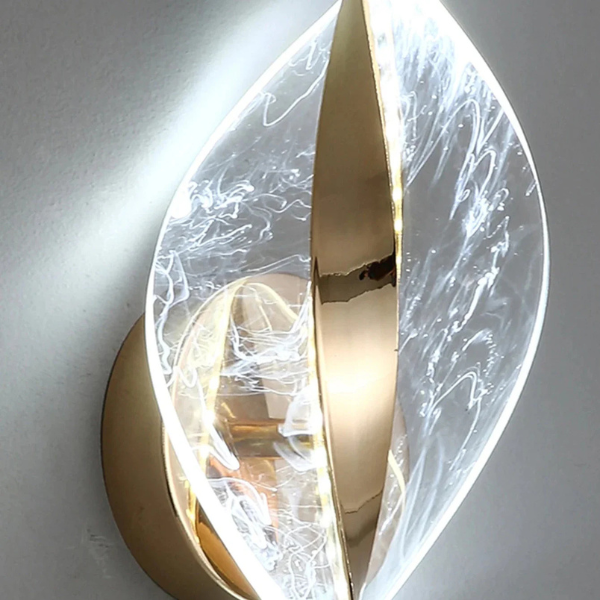 Moderne Acryl Artistieke Wandlamp Twista Stijlvolle Sfeerverlichting-Wall light-DeWoonVallei-Gouden sneeuwvlok-DeWoonVallei