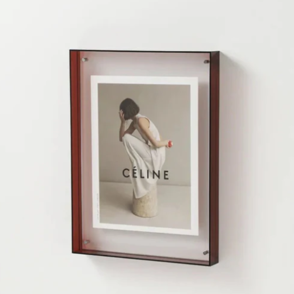 Moderne Acryl Fotolijst Zwevend Transparant Display voor Huis en Kantoor-wall decoration-DeWoonVallei-11x14cm-Bruin-DeWoonVallei