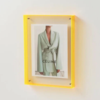 Moderne Acryl Fotolijst Zwevend Transparant Display voor Huis en Kantoor-wall decoration-DeWoonVallei-11x14cm-Geel-DeWoonVallei