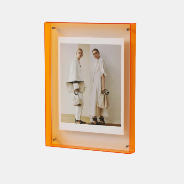 Moderne Acryl Fotolijst Zwevend Transparant Display voor Huis en Kantoor-wall decoration-DeWoonVallei-11x14cm-Oranje-DeWoonVallei