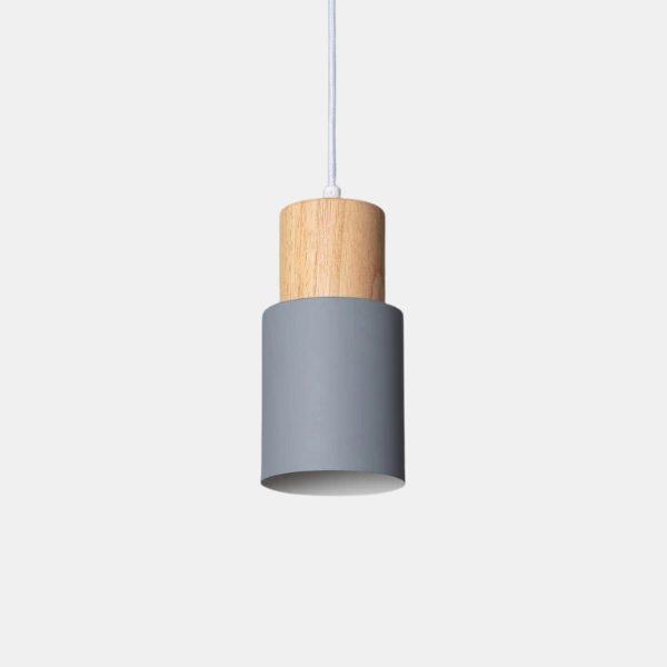 Moderne Cilinder Hanglamp Hout & IJzer Kleurrijk Hedendaags Ontwerp-Pendant light-DeWoonVallei-DeWoonVallei