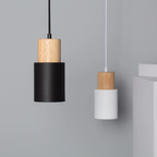 Moderne Cilinder Hanglamp Hout & IJzer Kleurrijk Hedendaags Ontwerp-Pendant light-DeWoonVallei-DeWoonVallei
