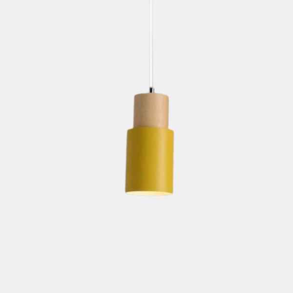 Moderne Cilinder Hanglamp Hout & IJzer Kleurrijk Hedendaags Ontwerp-Pendant light-DeWoonVallei-DeWoonVallei