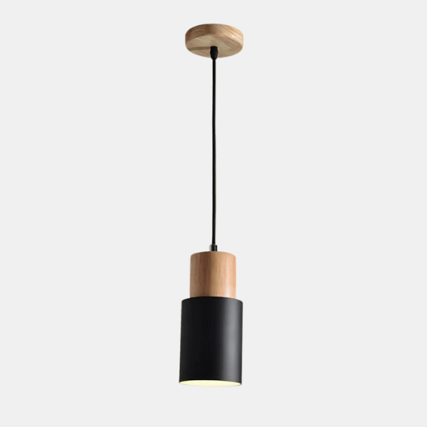 Moderne Cilinder Hanglamp Hout & IJzer Kleurrijk Hedendaags Ontwerp-Pendant light-DeWoonVallei-DeWoonVallei