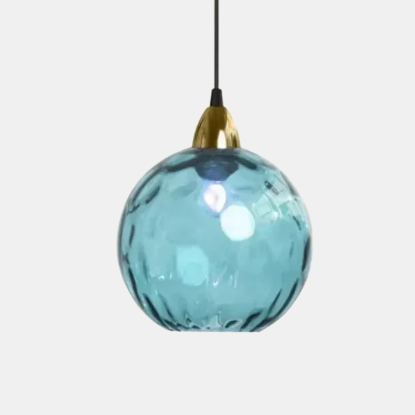 Moderne Gekleurde Waterpatroon Glazen Bol Hanglamp Stijlvol Elegant Energiezuinig LED-Hanging Lamp-DeWoonVallei-H (20 x 18 cm)-DeWoonVallei