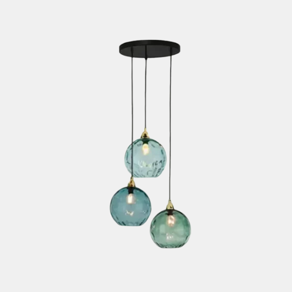 Moderne Gekleurde Waterpatroon Glazen Bol Hanglamp Stijlvol Elegant Energiezuinig LED-Hanging Lamp-DeWoonVallei-L (40 x 110 cm)-DeWoonVallei