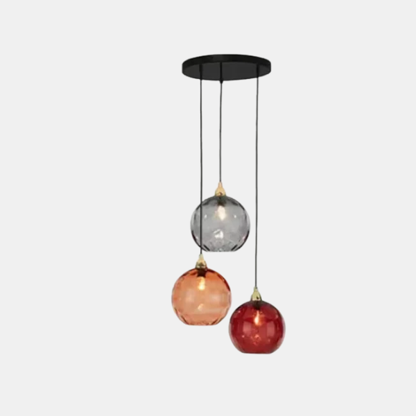 Moderne Gekleurde Waterpatroon Glazen Bol Hanglamp Stijlvol Elegant Energiezuinig LED-Hanging Lamp-DeWoonVallei-N (40 x 110 cm)-DeWoonVallei