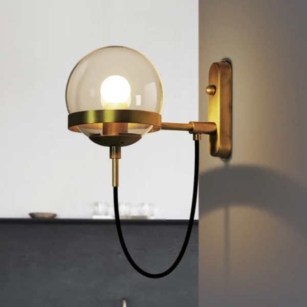 Moderne Glazen Bol Wandlamp Minimalistische Art Deco Stijl voor Elegante Verlichting-Wall Light-DeWoonVallei-Messing-DeWoonVallei