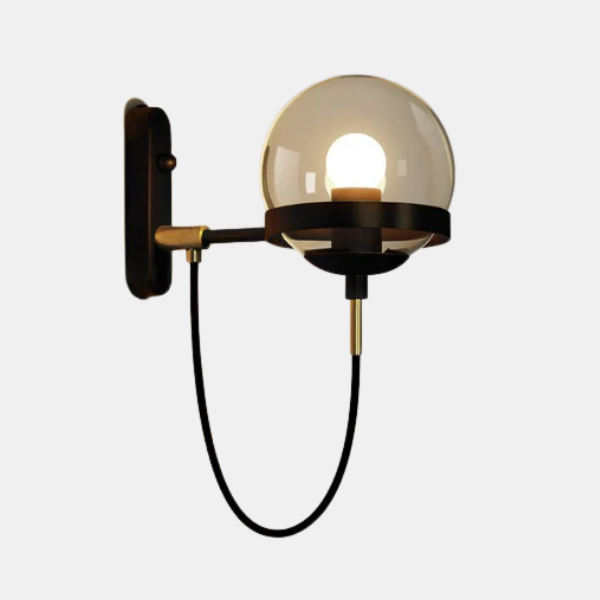 Moderne Glazen Bol Wandlamp Minimalistische Art Deco Stijl voor Elegante Verlichting-Wall Light-DeWoonVallei-Zwart-DeWoonVallei