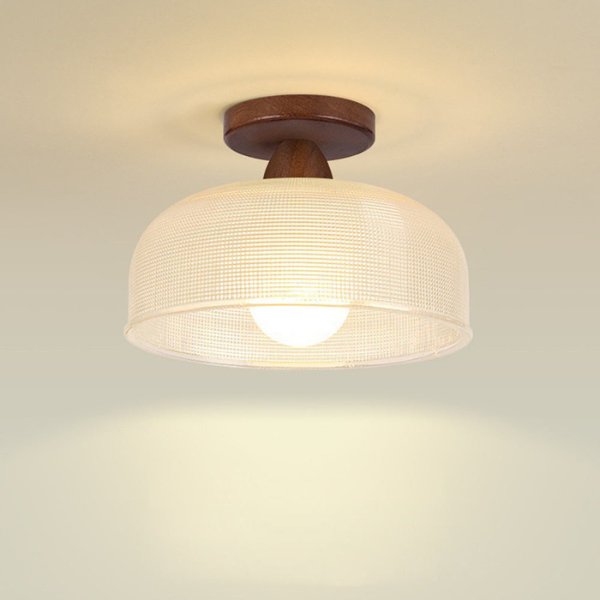 Moderne Hout Glas Plafondlamp Warm Licht en Tijdloze Stijl-Flush & Semi-Flush Ceiling Lights-DeWoonVallei-DeWoonVallei
