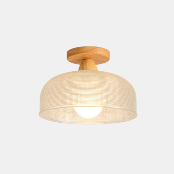 Moderne Hout Glas Plafondlamp Warm Licht en Tijdloze Stijl-Flush & Semi-Flush Ceiling Lights-DeWoonVallei-DeWoonVallei