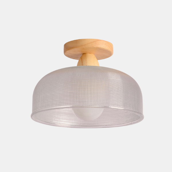Moderne Hout Glas Plafondlamp Warm Licht en Tijdloze Stijl-Flush & Semi-Flush Ceiling Lights-DeWoonVallei-DeWoonVallei