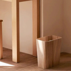 Moderne Houten Prullenbak met Deksel Stijlvol, Functioneel & Decoratief-Trash Bins & Waste Solutions-DeWoonVallei-Zonder Deksel-Natuurlijk Hout-DeWoonVallei