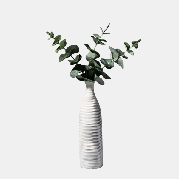 Moderne Keramische Vaas Strak Minimalistisch Design voor Elegante Woondecoratie-Vase-DeWoonVallei-Wit-Klein-DeWoonVallei