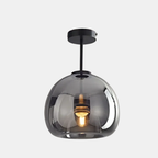 Moderne Koperen Glazen Plafondlamp Minimalistisch Warm Licht-Hanging Lamp-DeWoonVallei-Zwart-Hanglamp - D25 cm x H29 cm-DeWoonVallei