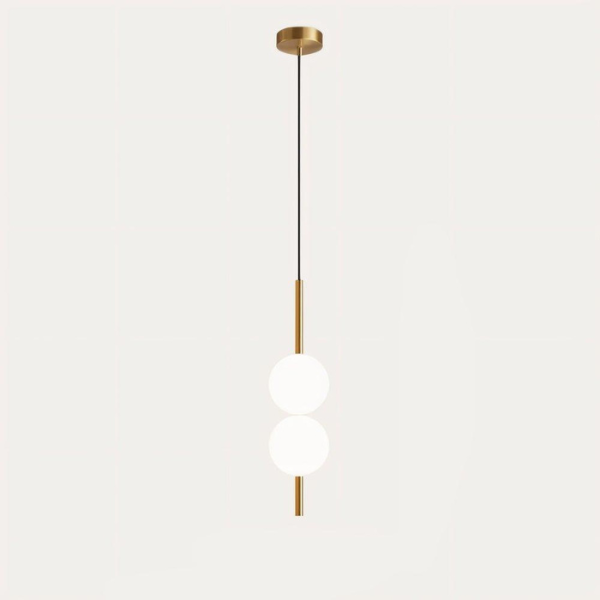 Moderne LED Hanglamp Glas & Metaal Ontwerp voor Warme en Stijlvolle Verlichting-Hanging Lamp-DeWoonVallei-1 Lamp - 2 Bollen / 10 x 57 cm-Messing-Koel Wit-DeWoonVallei