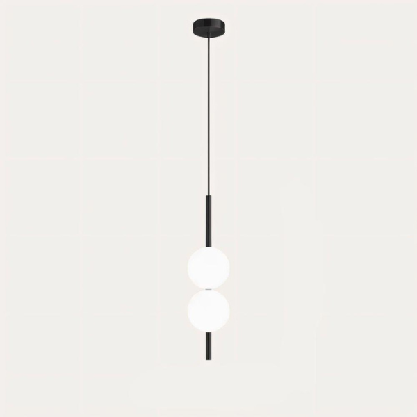 Moderne LED Hanglamp Glas & Metaal Ontwerp voor Warme en Stijlvolle Verlichting-Hanging Lamp-DeWoonVallei-1 Lamp - 2 Bollen / 10 x 57 cm-Zwart-Koel Wit-DeWoonVallei