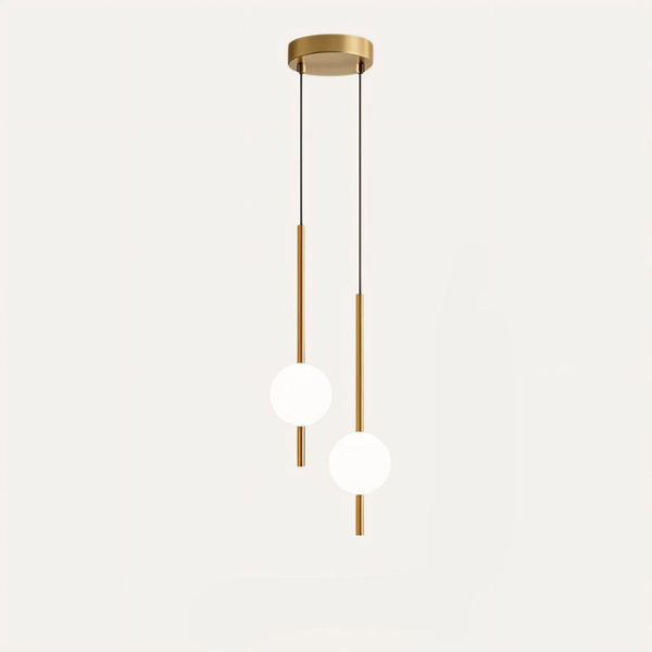 Moderne LED Hanglamp Glas & Metaal Ontwerp voor Warme en Stijlvolle Verlichting-Hanging Lamp-DeWoonVallei-2 Lampen / 10 x 57 cm-Messing-Koel Wit-DeWoonVallei