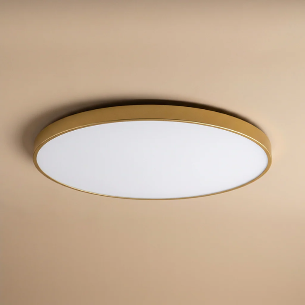 Moderne LED Plafondlamp met Gouden Ring en Mat Licht Elegante Verlichting voor Interieurs-Ceiling Light-DeWoonVallei-Goud-Diameter 23 cm x Hoogte 2 cm (18 W)-Wit licht-DeWoonVallei