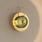Moderne Minimalistische Goud Groen Trommelvormige LED Wandlamp Warm Wit Binnenverlichting-Wall Light-DeWoonVallei-DeWoonVallei