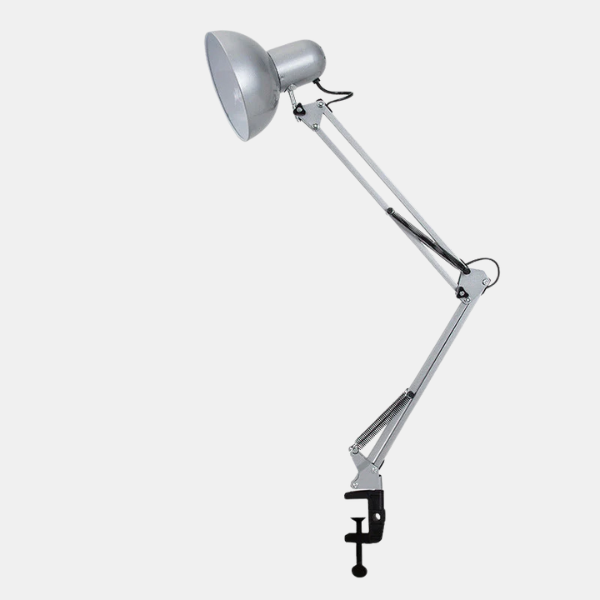 Moderne Minimalistische Verstelbare LED Tafellamp met Clip-Arm voor Gericht Licht-Table Lamps-DeWoonVallei-Zilver-DeWoonVallei