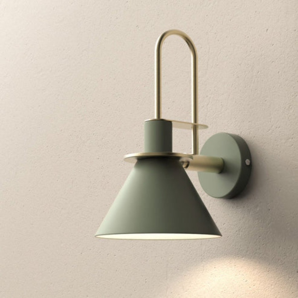 Moderne Muurverlichting in Messing Minimalistische Kegellamp voor Elegante Huisverlichting-Wall Light-DeWoonVallei-Green-DeWoonVallei