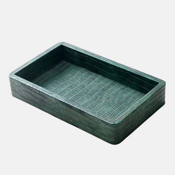 Moderne PU Leren Opbergtray met Elegant Ontwerp voor Huisorganisatie-Decorative Trays-DeWoonVallei-DeWoonVallei