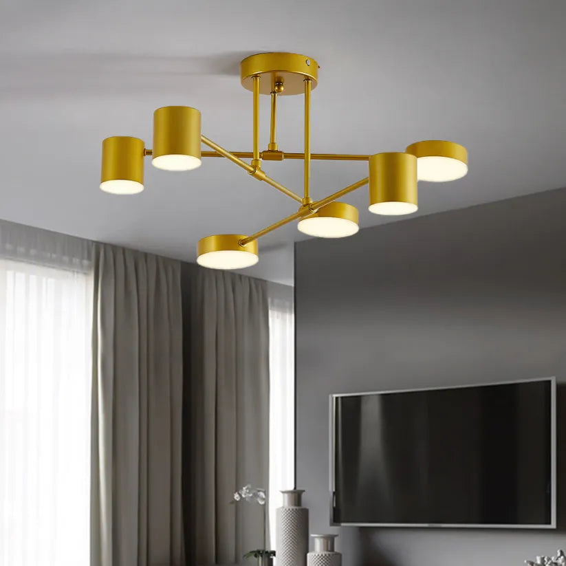 Moderne Plafondlamp met 6 Verstelbare LED-Koppen – Strak Scandinavisch Design voor Efficiënte en Sfeervolle Verlichting-Ceiling Lamp-DeWoonVallei-DeWoonVallei