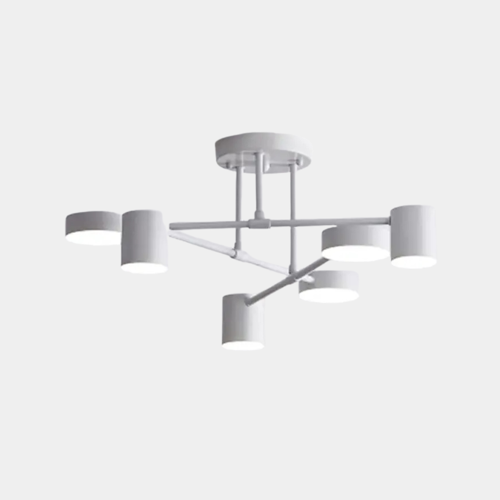 Moderne Plafondlamp met 6 Verstelbare LED-Koppen – Strak Scandinavisch Design voor Efficiënte en Sfeervolle Verlichting-Ceiling Lamp-DeWoonVallei-DeWoonVallei