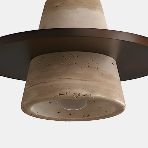 Moderne Plafondlamp van Steen en Hout voor Zacht Sfeerverlichting-Hanging Lamp-DeWoonVallei-DeWoonVallei