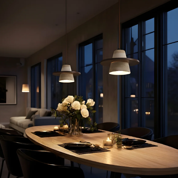 Moderne Plafondlamp van Steen en Hout voor Zacht Sfeerverlichting-Hanging Lamp-DeWoonVallei-DeWoonVallei