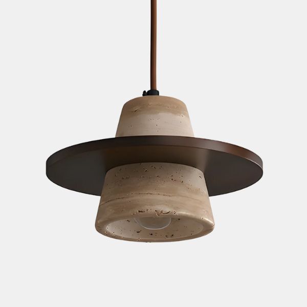 Moderne Plafondlamp van Steen en Hout voor Zacht Sfeerverlichting-Hanging Lamp-DeWoonVallei-DeWoonVallei