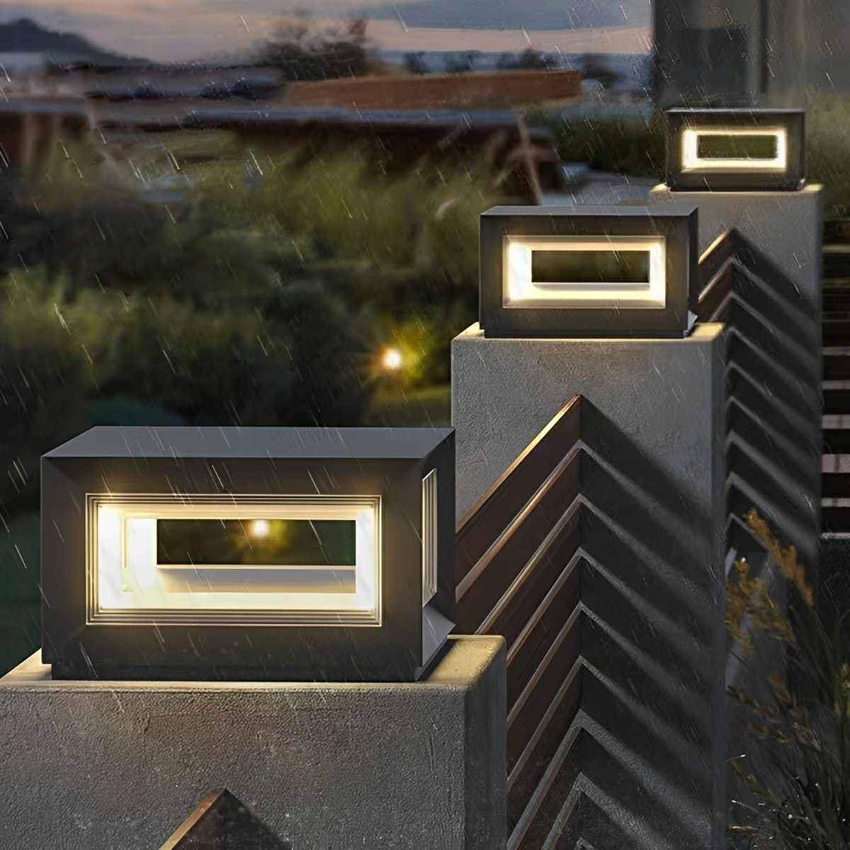 Moderne Rechthoekige LED Buitenpaallamp – Waterdicht RVS Design met Efficiënte Verlichting-Outdoor Lighting-DeWoonVallei-DeWoonVallei