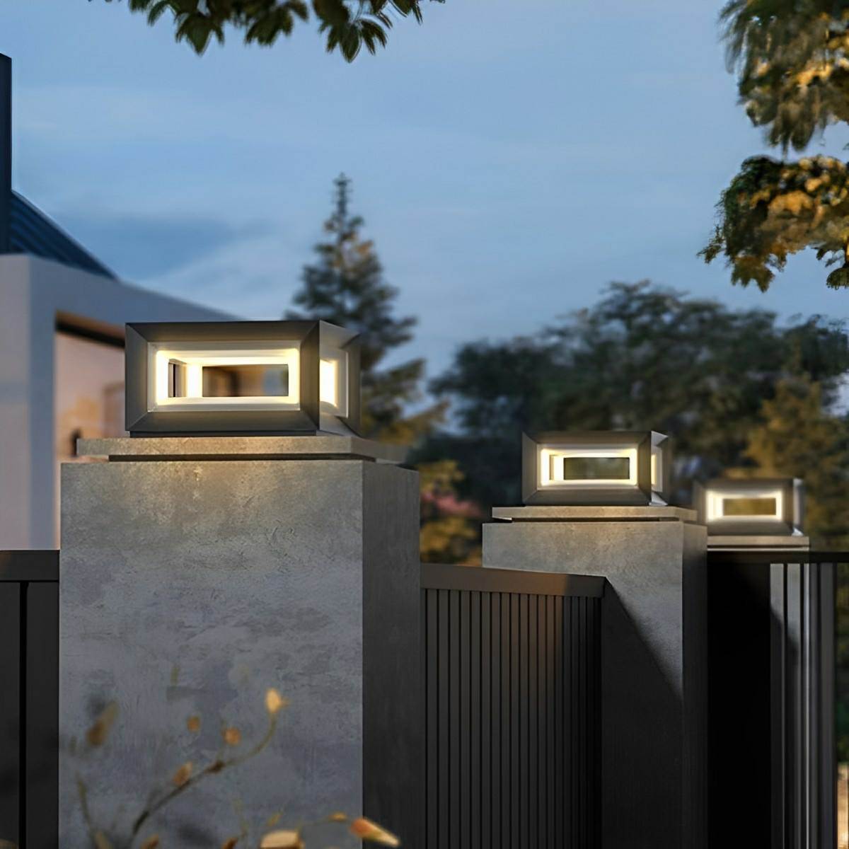 Moderne Rechthoekige LED Buitenpaallamp – Waterdicht RVS Design met Efficiënte Verlichting-Outdoor Lighting-DeWoonVallei-DeWoonVallei