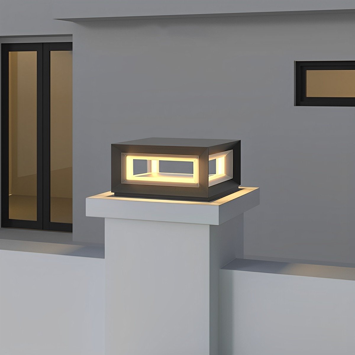 Moderne Rechthoekige LED Buitenpaallamp – Waterdicht RVS Design met Efficiënte Verlichting-Outdoor Lighting-DeWoonVallei-DeWoonVallei