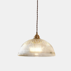 Moderne Ribbelige Helder Glas Koepel Hanglamp Verstelbare Hoogte Zachte Sfeerverlichting-Hanging Lamp-DeWoonVallei-20 cm-Warm licht-DeWoonVallei