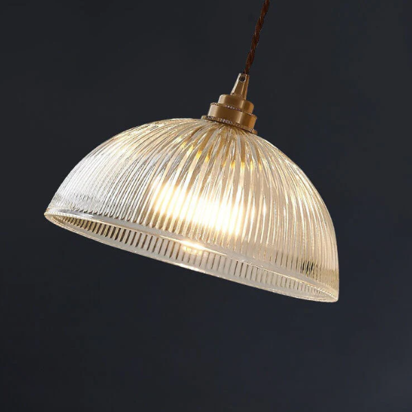Moderne Ribbelige Helder Glas Koepel Hanglamp Verstelbare Hoogte Zachte Sfeerverlichting-Hanging Lamp-DeWoonVallei-DeWoonVallei