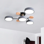 Moderne Ronde LED Plafondlamp met Meerkleurige Verlichting en Stijlvol Design-DeWoonVallei-Grijs-4 Koppen (66 x 17cm)-DeWoonVallei