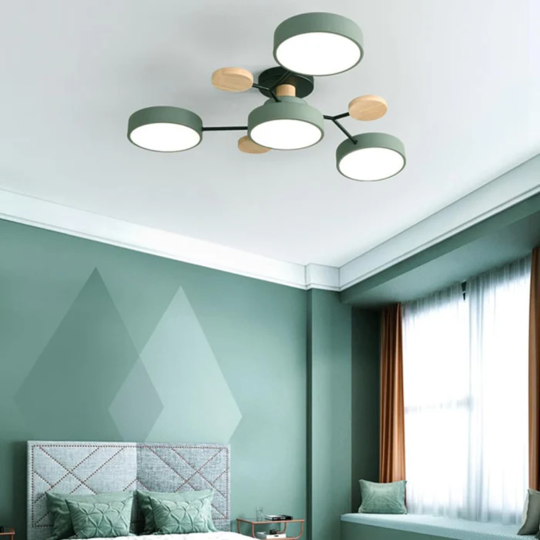 Moderne Ronde LED Plafondlamp met Meerkleurige Verlichting en Stijlvol Design-DeWoonVallei-Groen-4 Koppen (66 x 17cm)-DeWoonVallei