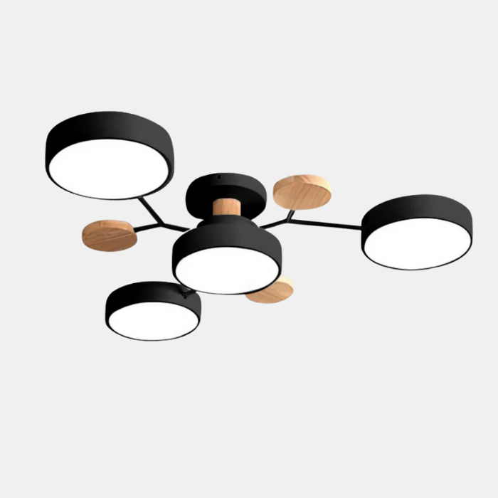Moderne Ronde LED Plafondlamp met Meerkleurige Verlichting en Stijlvol Design-DeWoonVallei-Zwart-4 Koppen (66 x 17cm)-DeWoonVallei