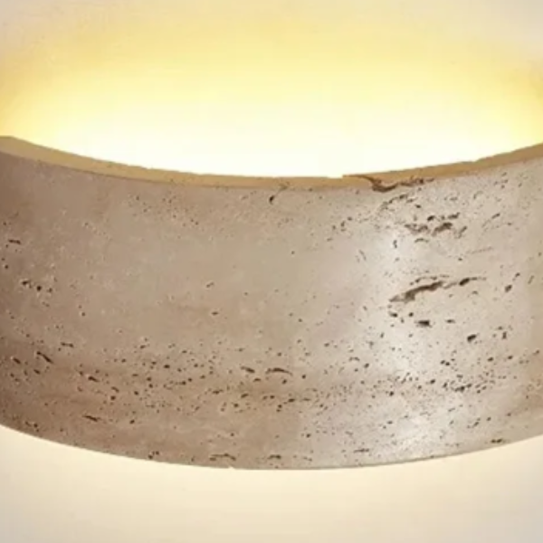 Moderne Wandlamp van Travertijnsteen voor Sfeervolle Elegantie-Wall Lamp-DeWoonVallei-DeWoonVallei