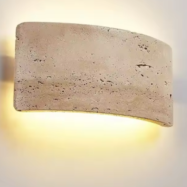 Moderne Wandlamp van Travertijnsteen voor Sfeervolle Elegantie-Wall Lamp-DeWoonVallei-DeWoonVallei