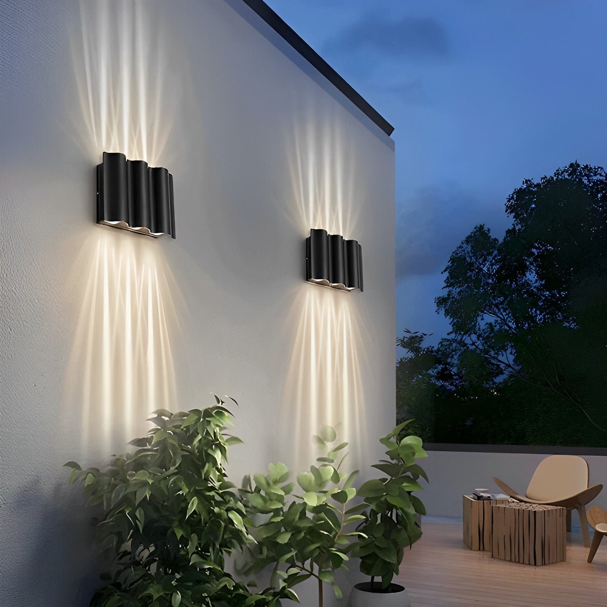 Moderne Watergolf LED Buitenwandlamp – Waterdichte Up & Down Verlichting met Mat Design-Wall Lamp-DeWoonVallei-DeWoonVallei