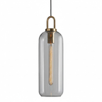 Moderne glazen bol hanglamp met messing fitting Elegante sfeerverlichting voor thuis-Hanging Lamp-DeWoonVallei-Helder Glas-Capsule Klein 13 cm-DeWoonVallei