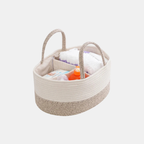 Multifunctionele Katoenen Opbergmand met Handvatten en Verwijderbare Vakindeling voor Gemakkelijke Organisatie-Baby & Children-DeWoonVallei-DeWoonVallei