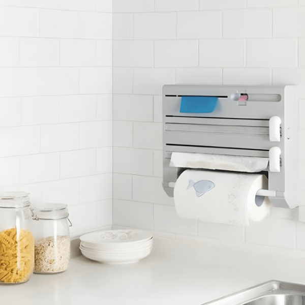 Multifunctionele Keukenpapier- Folie- en Wrapdispenser met Snijder-Wrap Cutter-DeWoonVallei-DeWoonVallei