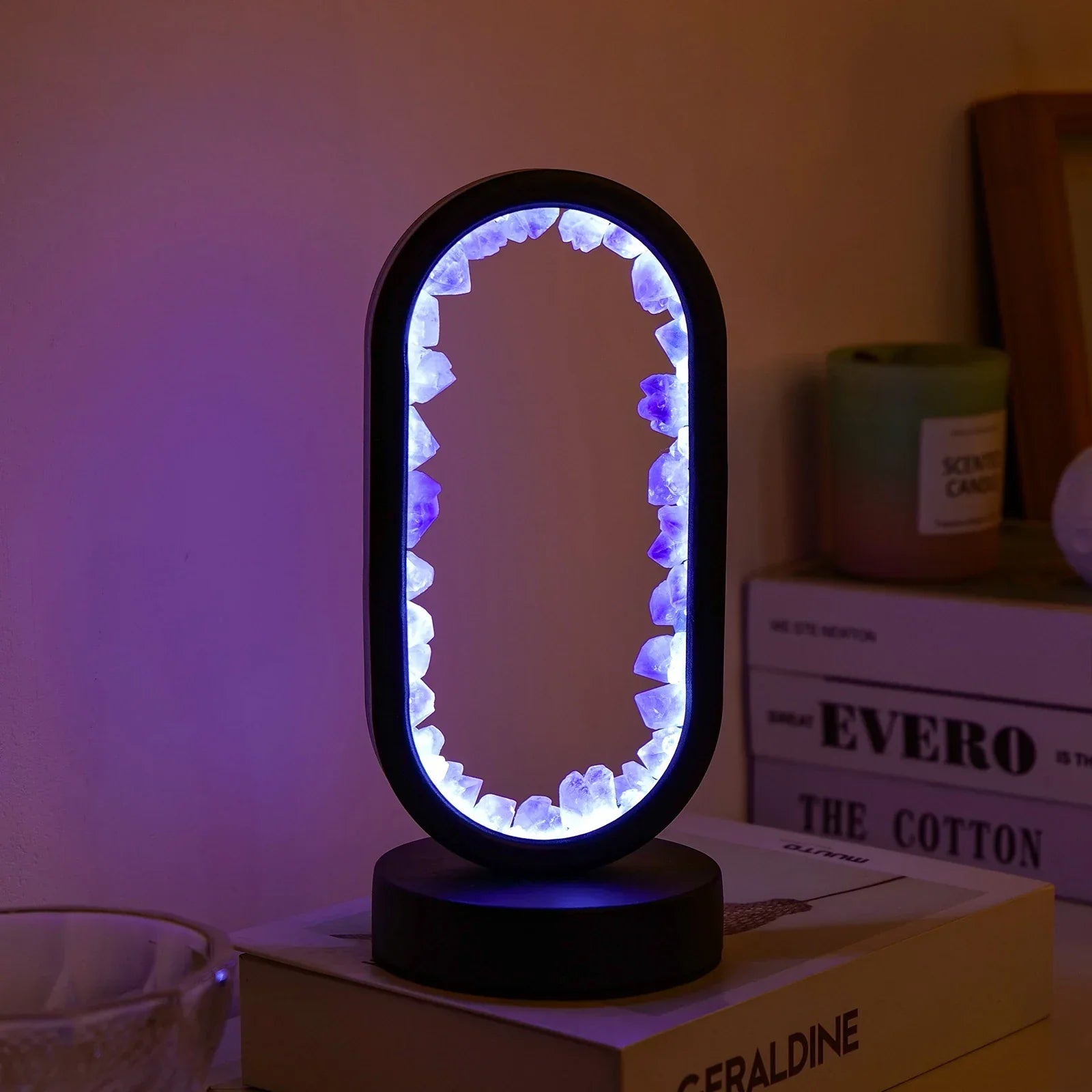 Natuurlijke Amethist Kalmerende Lamp met Zachte Gloed – Handgemaakte Kristallen Lamp voor Ontspanning en Balans-DeWoonVallei-DeWoonVallei