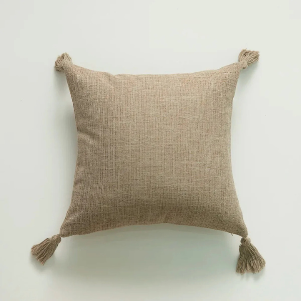 Natuurlijke Hennep Kussensloop met Franjes Handgemaakt Comfort voor Ontspannende Ruimtes-Cushion Cover-DeWoonVallei-DeWoonVallei