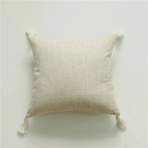 Natuurlijke Hennep Kussensloop met Franjes Handgemaakt Comfort voor Ontspannende Ruimtes-Cushion Cover-DeWoonVallei-DeWoonVallei